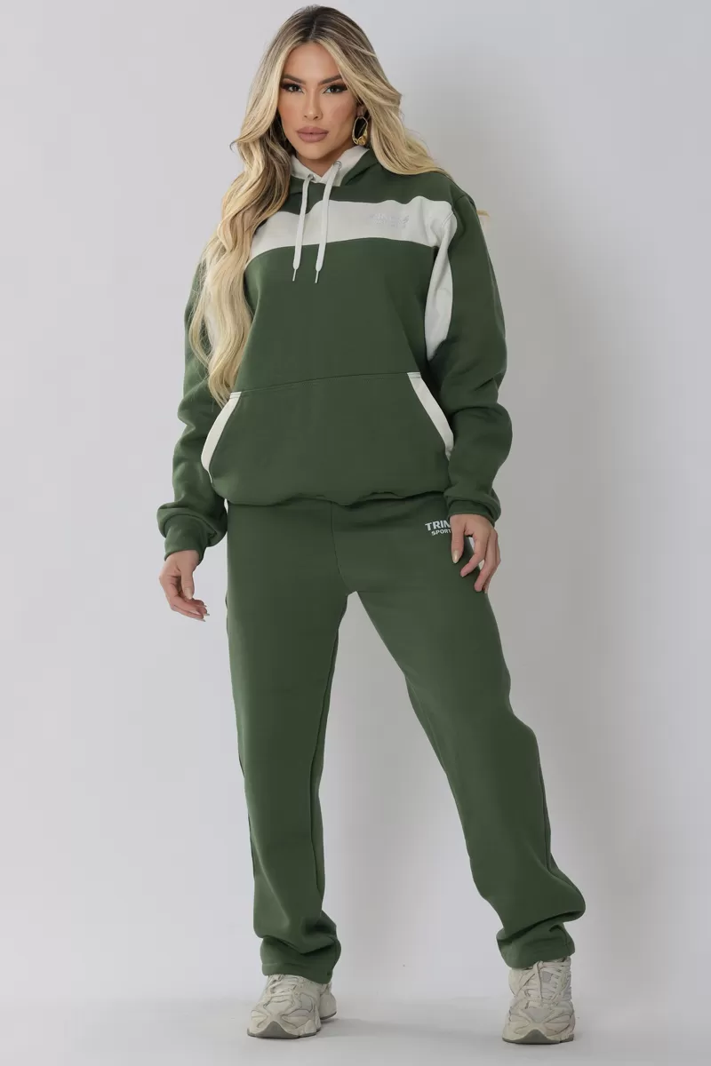 Trincks - Conjunto Moletom Verde E Off - 