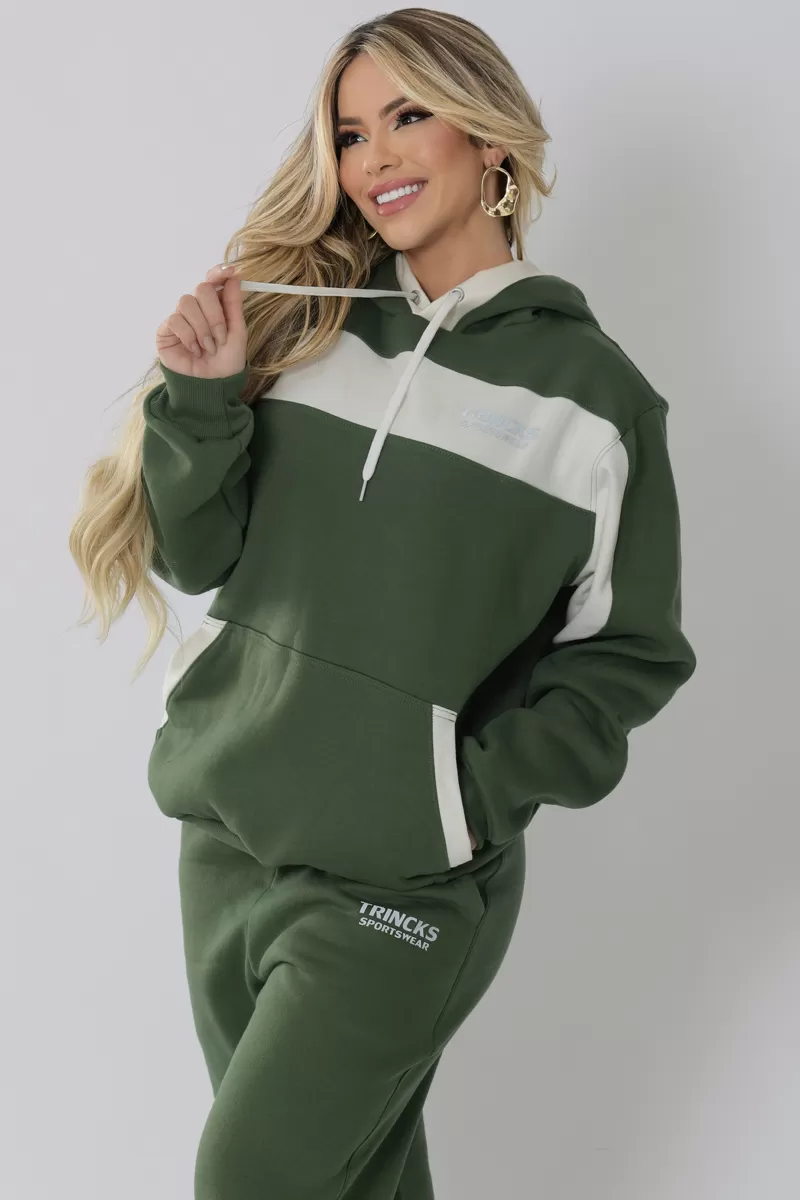 Trincks - Conjunto Moletom Verde E Off - 