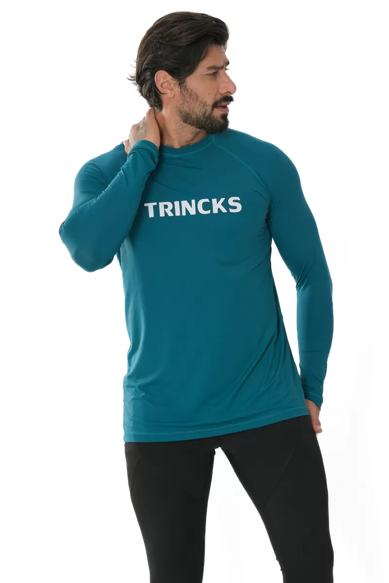 Trincks Man - UV50 Long Sleeve Petroleum T-Shirt - 