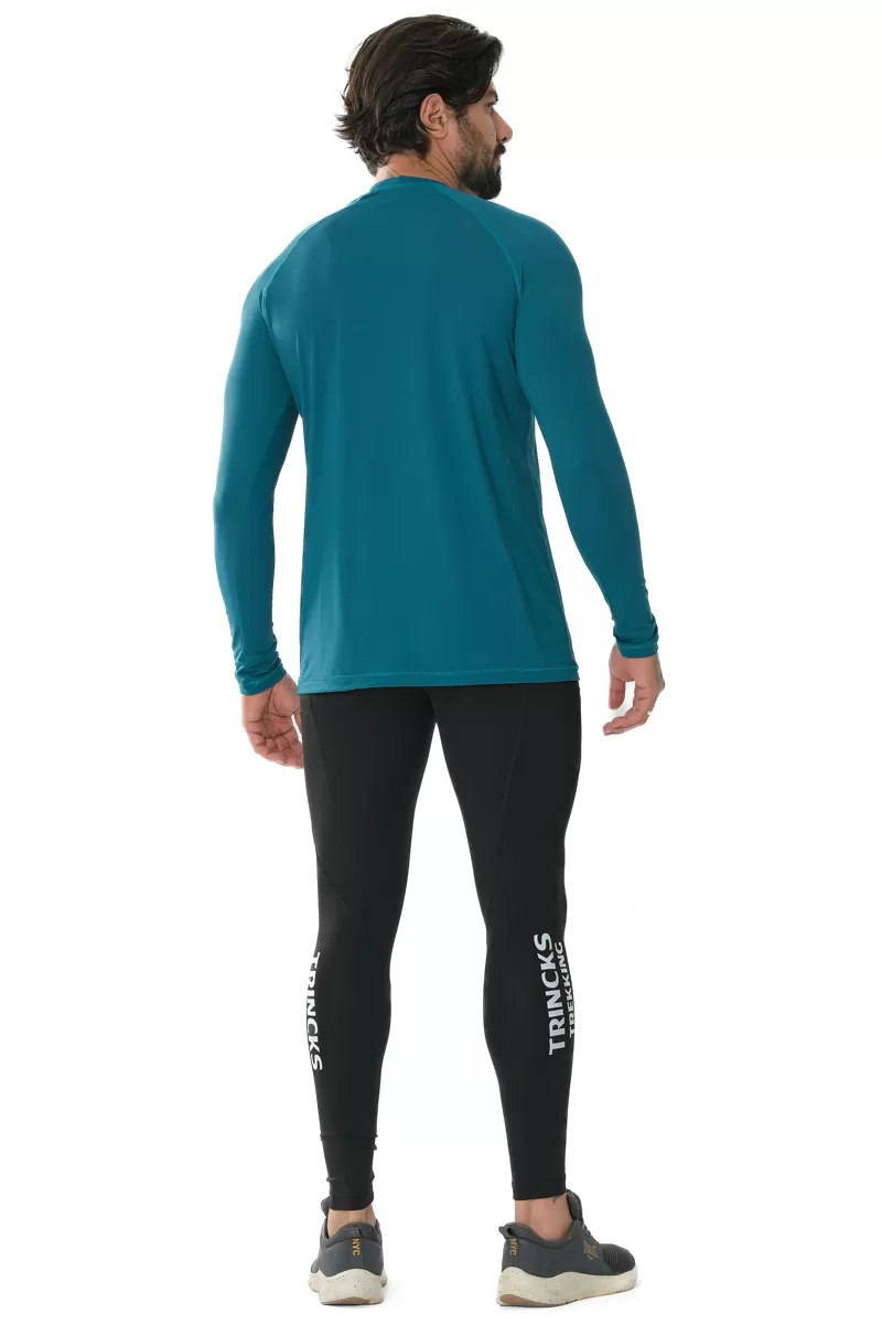 Trincks Man - UV50 Long Sleeve Petroleum T-Shirt - 