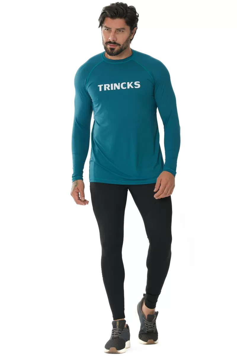 Trincks Man - UV50 Long Sleeve Petroleum T-Shirt - 