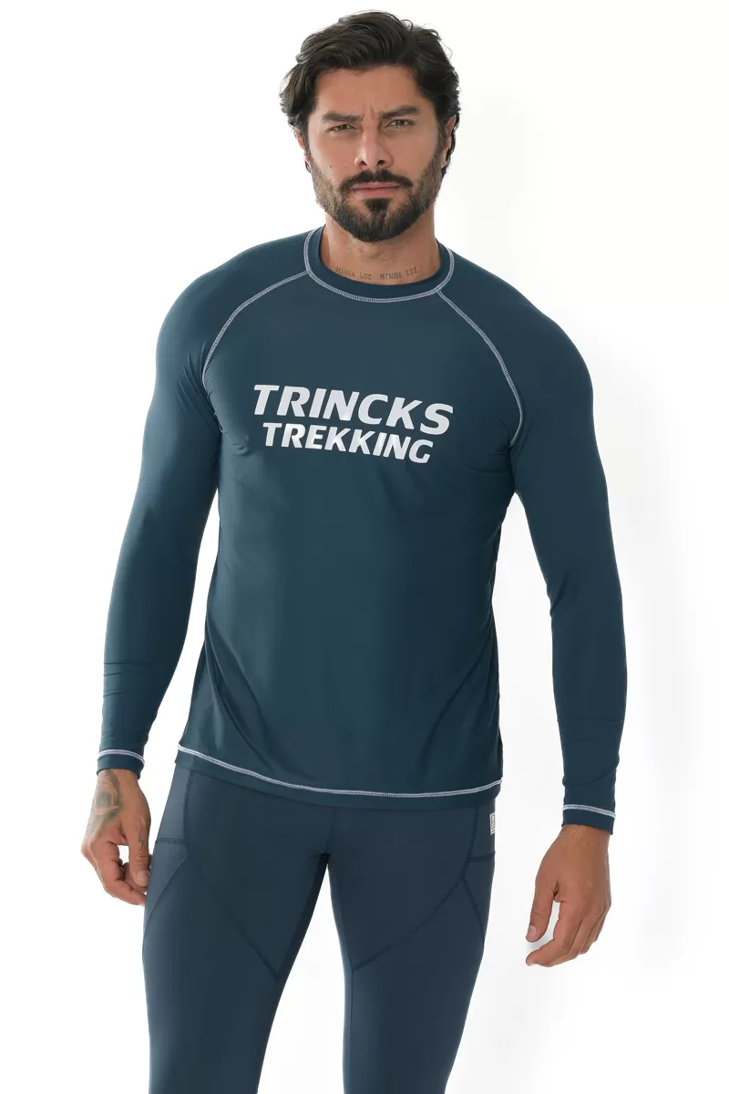 Trincks Man - Navy Long Sleeve Trekking T-Shirt - 