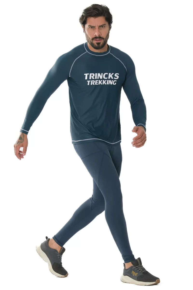 Trincks Man - Navy Long Sleeve Trekking T-Shirt - 