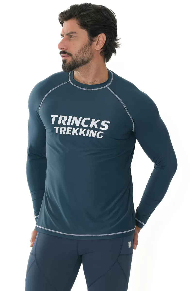 Trincks Man - Navy Long Sleeve Trekking T-Shirt - 