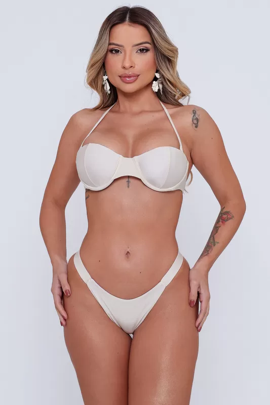 Santa Areia - Mikonos Off-White Bulge Bikini Top - 2612.CE.C0007