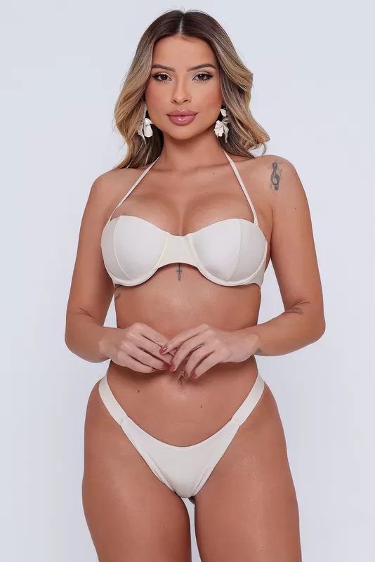 Santa Areia - Mikonos Off-White Bulge Bikini Top - 2612.CE.C0007