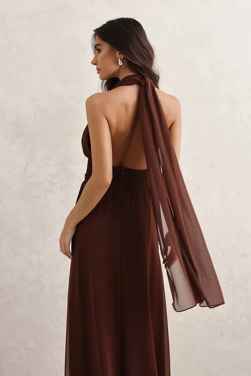 Dot Clothing - Vestido Dot Clothing Longo C/ Fivela Marrom - 2765MARROM