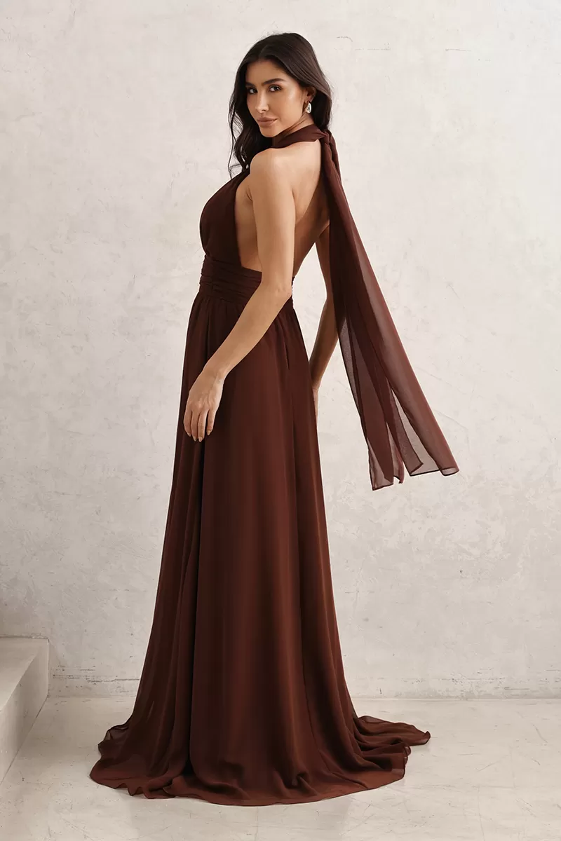 Dot Clothing - Vestido Dot Clothing Longo C/ Fivela Marrom - 2765MARROM