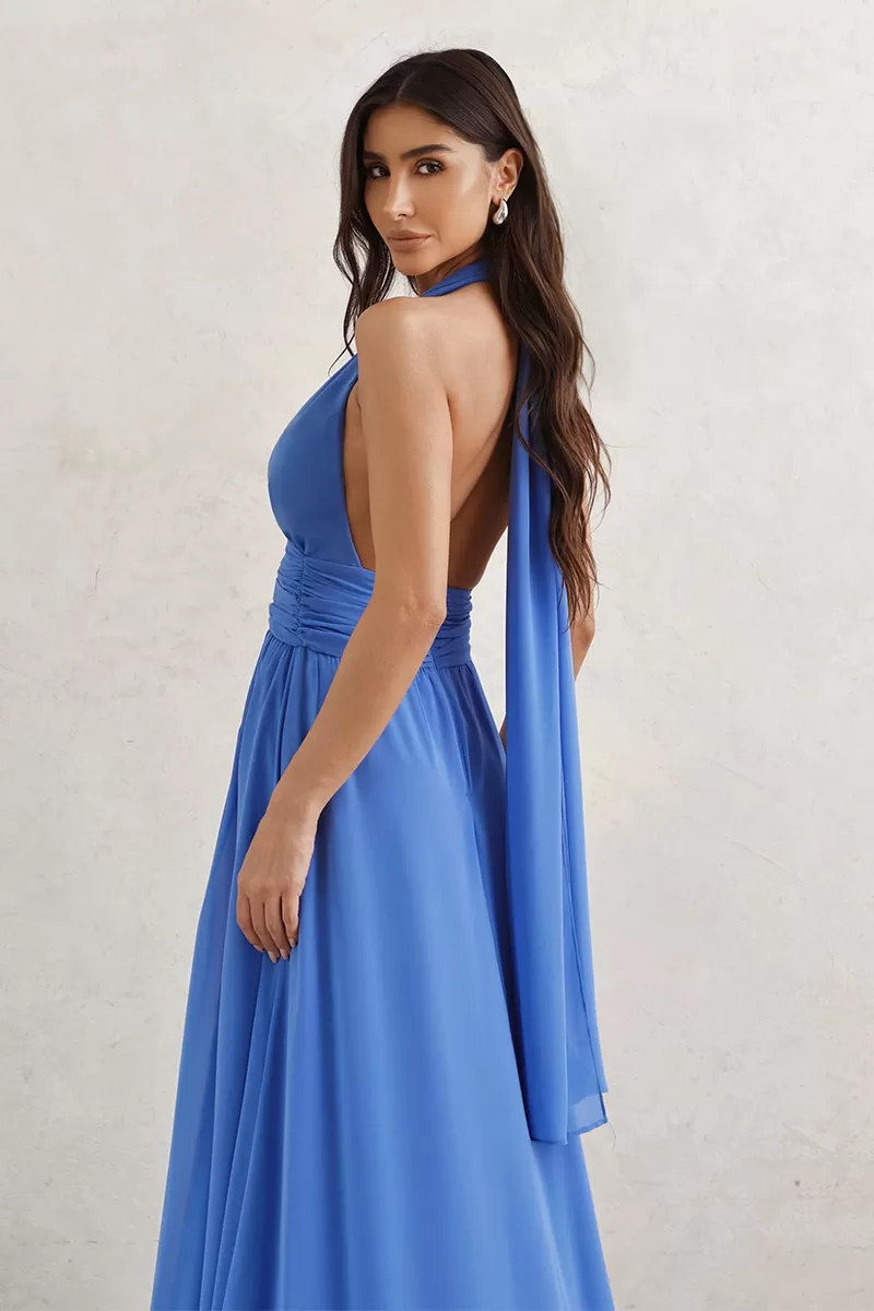 Dot Clothing - Vestido Dot Clothing Longo C/ Fivela Azul - 2765AZUL