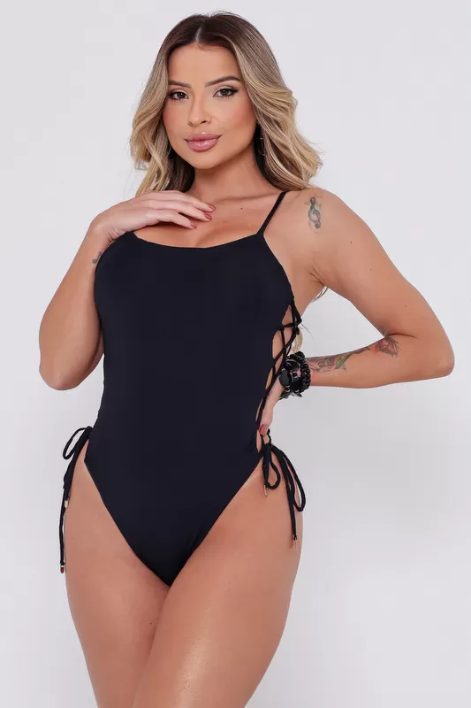 Santa Areia - Luci Black Braided Swimsuit - 2617.CE.C0001