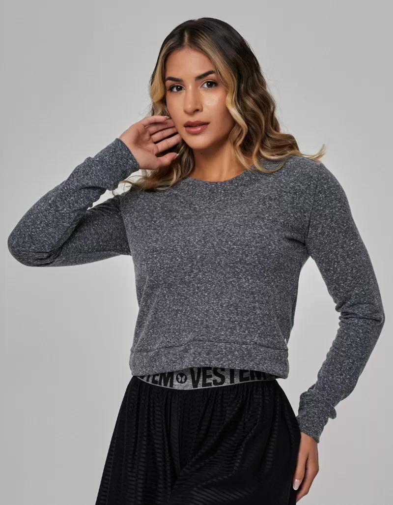 Vestem - Blusa Manga Longa Moletom Washington Preto - BPML387.OUT.C0002