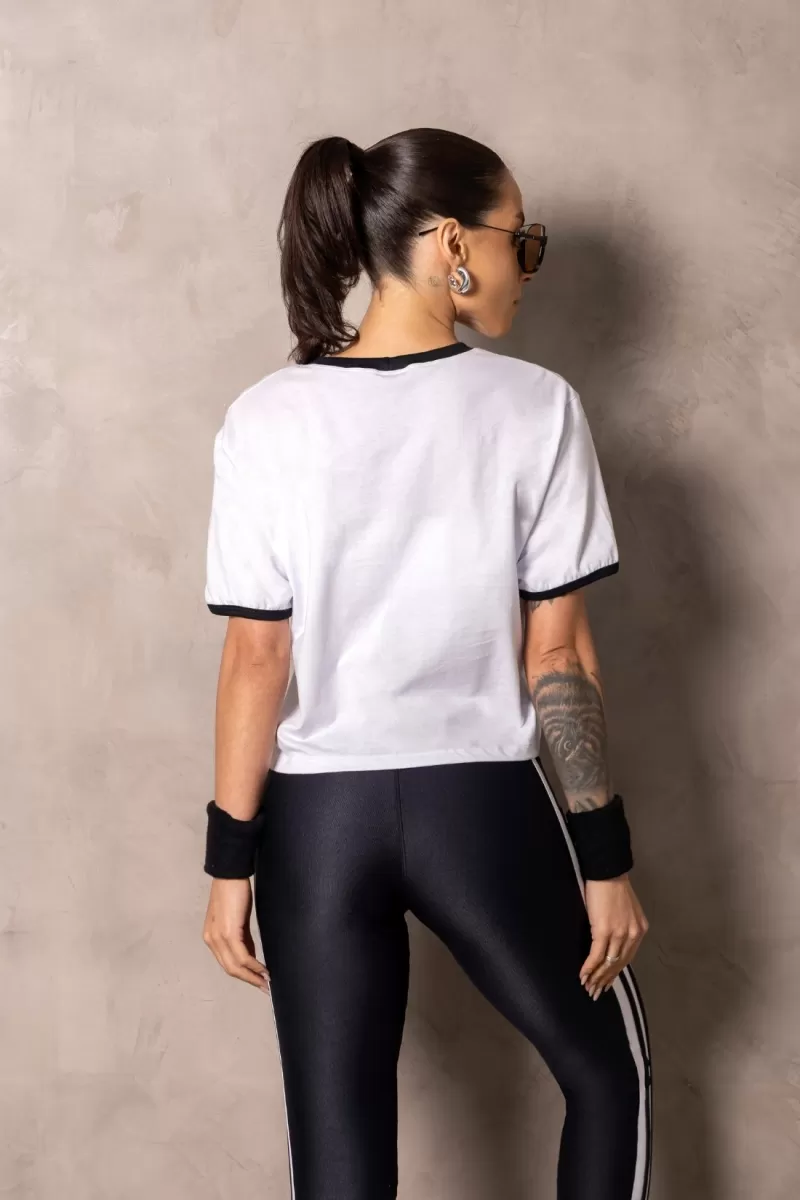 Hipkini - Camiseta fitness Cropped Smash Branca com silk - 33331244