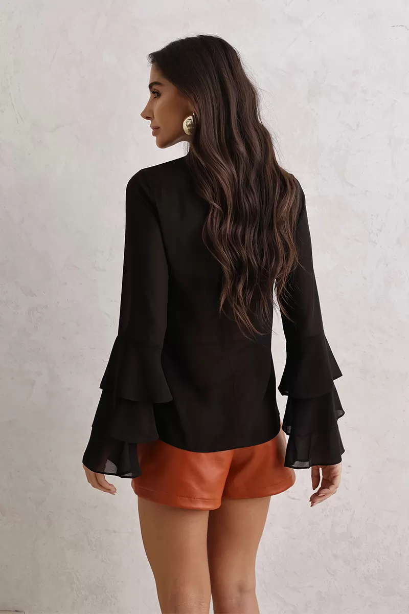 Dot Clothing - Shirt Dot Clothing Frill Sleeve Black - 2792PRETO