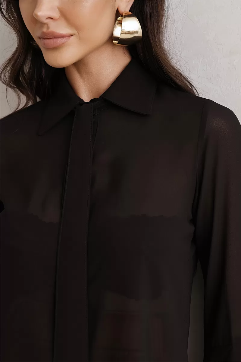 Dot Clothing - Shirt Dot Clothing Frill Sleeve Black - 2792PRETO