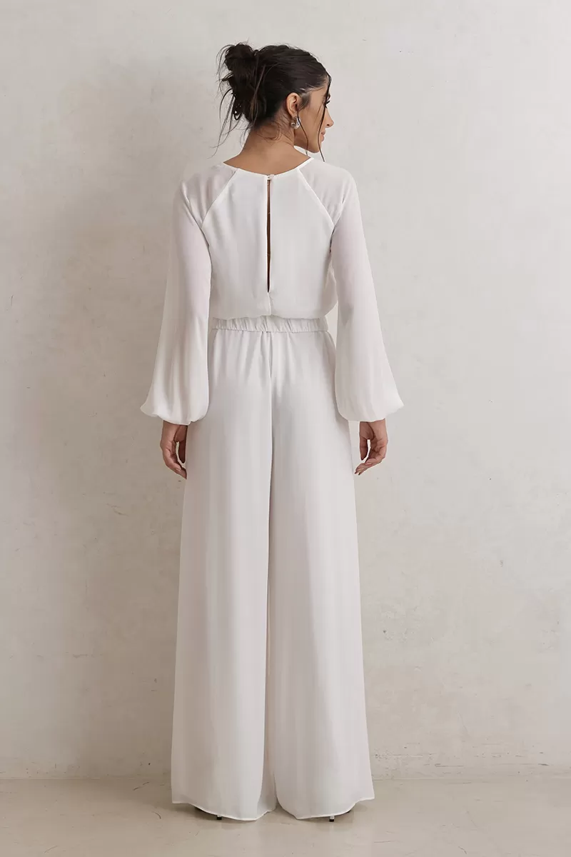 Dot Clothing - Macacão Dot Clothing Pantalona Off White - 2775OFF