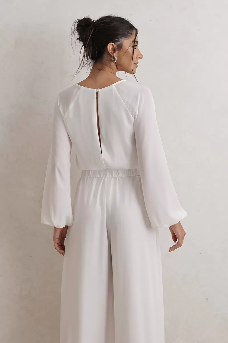 Dot Clothing - Macacão Dot Clothing Pantalona Off White - 2775OFF