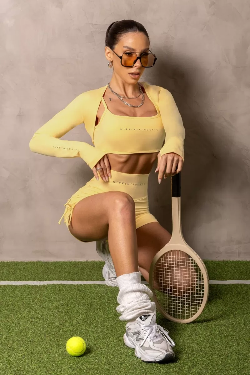 Hipkini - Smash Yellow Long Sleeve Fitness Blouse - 33331276