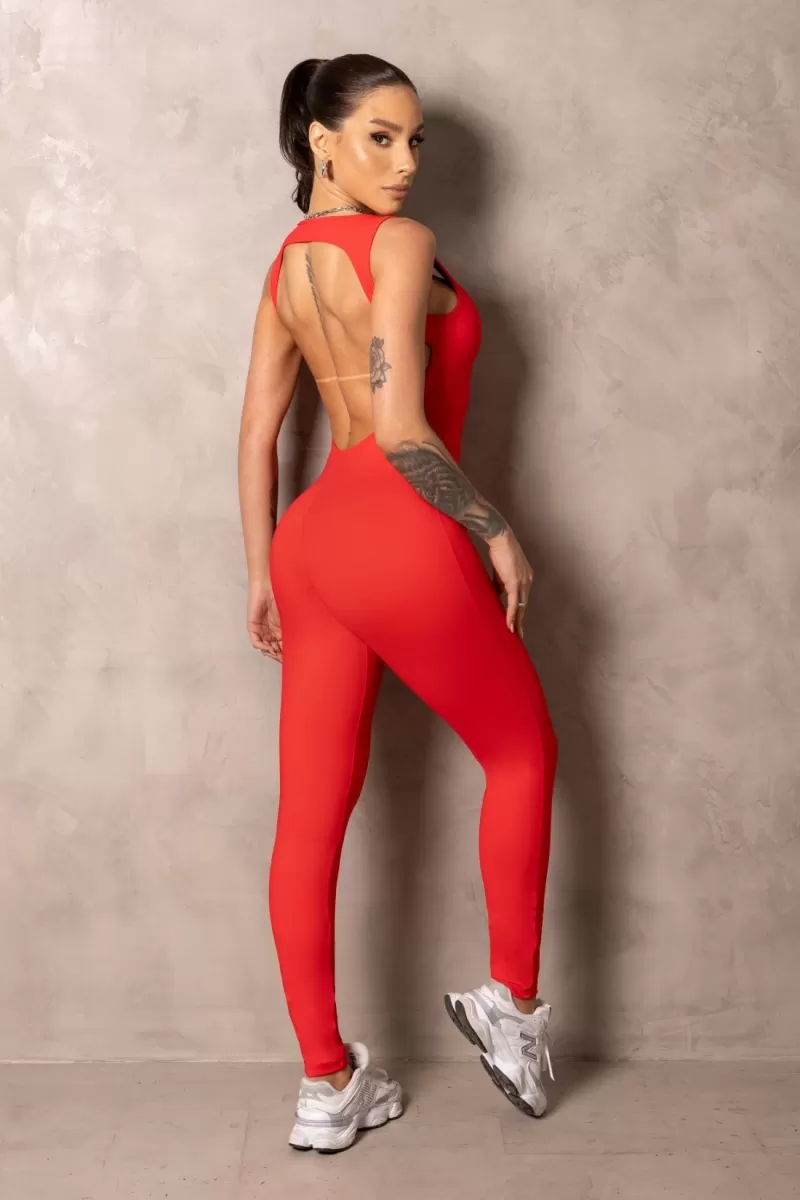 Hipkini - Red Smash Fitness Jumpsuit - 33331264