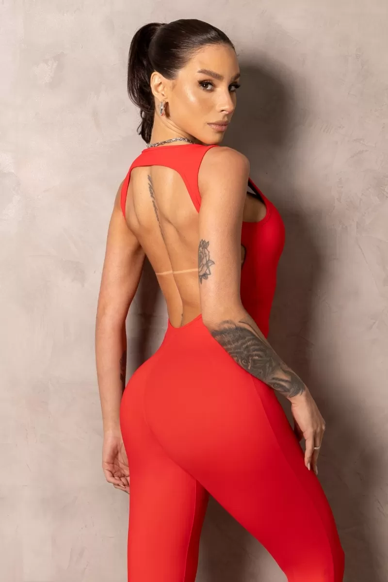 Hipkini - Red Smash Fitness Jumpsuit - 33331264