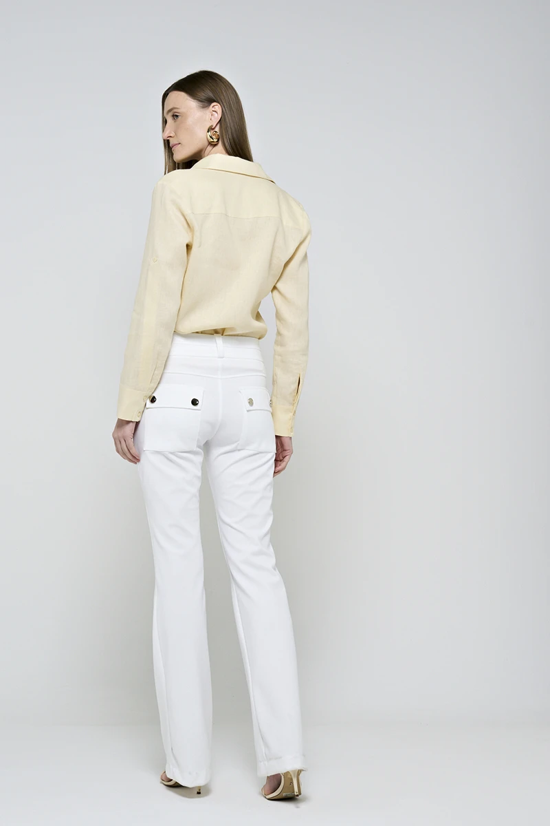 Hidrogênio - OFF-WHITE PINK STRAIGHT PANTS - 20283018