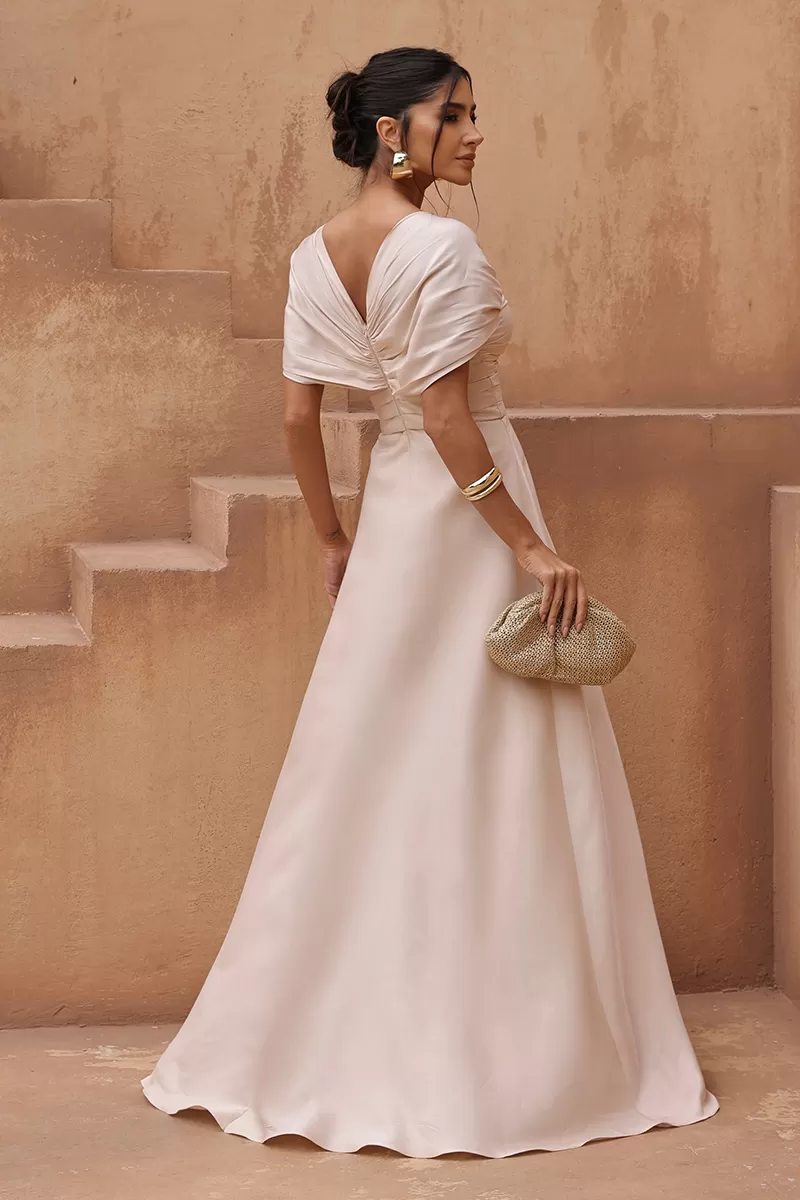 Dot Clothing - Dress Dot Clothing Satin with Slit Off White - 2797OFF