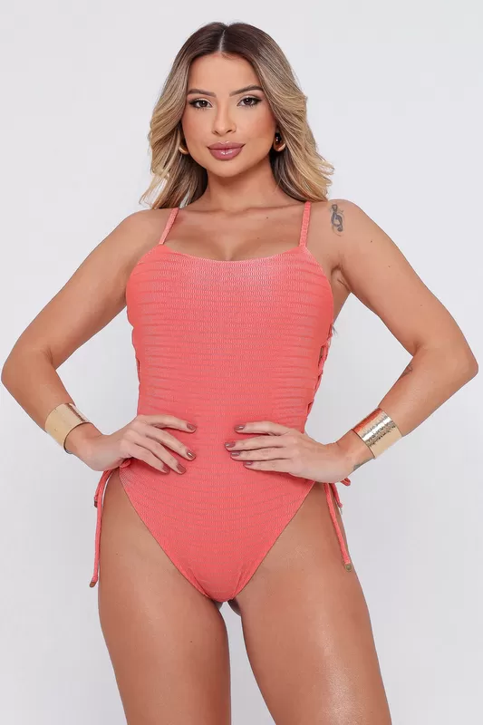 Santa Areia - Luci Salmon Braided Swimsuit - 2642.CE.C0223