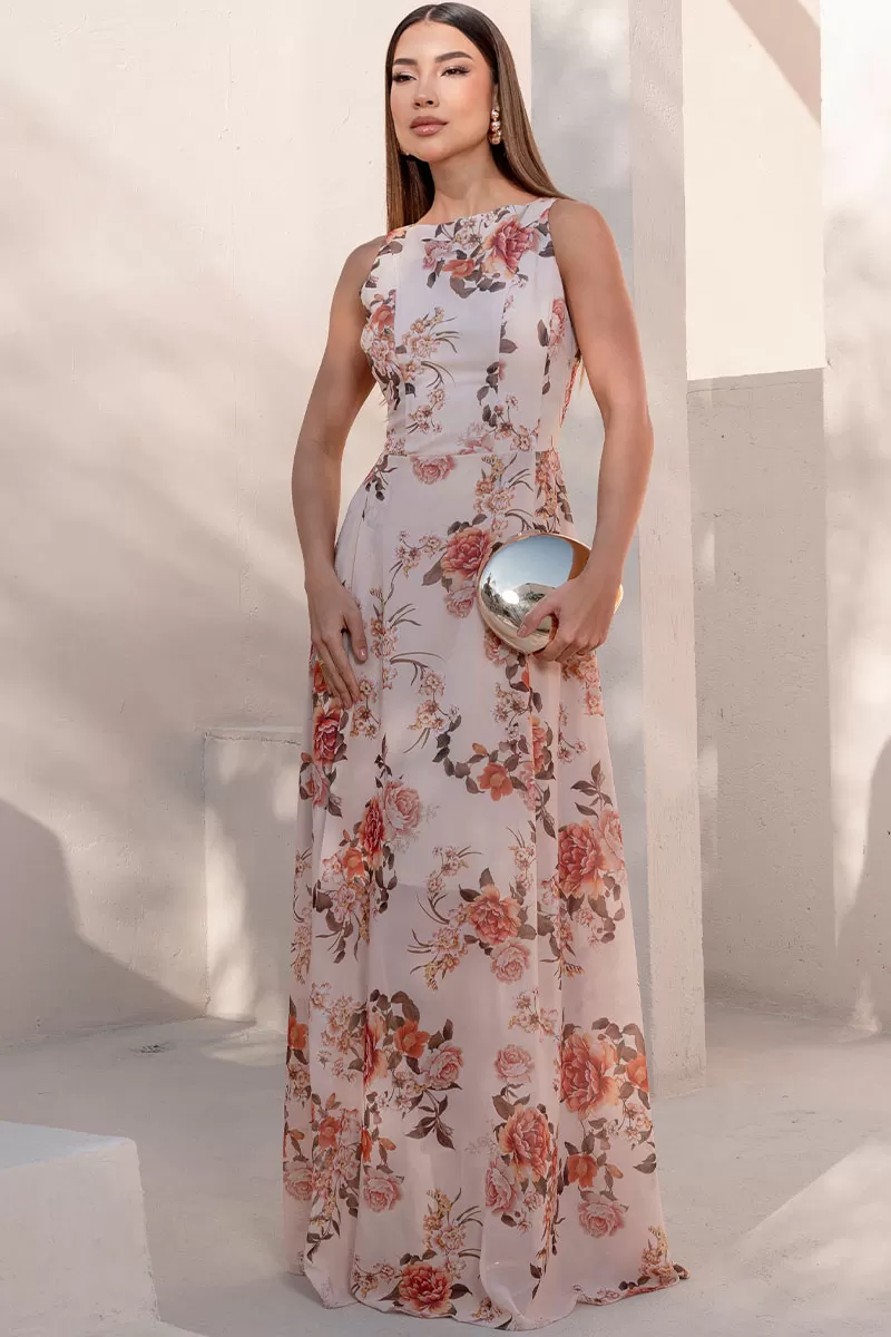 Miss Misses - Vestido Mirela Bege - 54643215