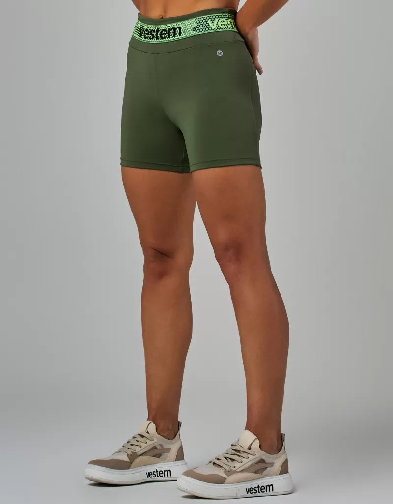 Vestem - Green Crocodile Hera Elastic Shorts - SH568.V26.C0292