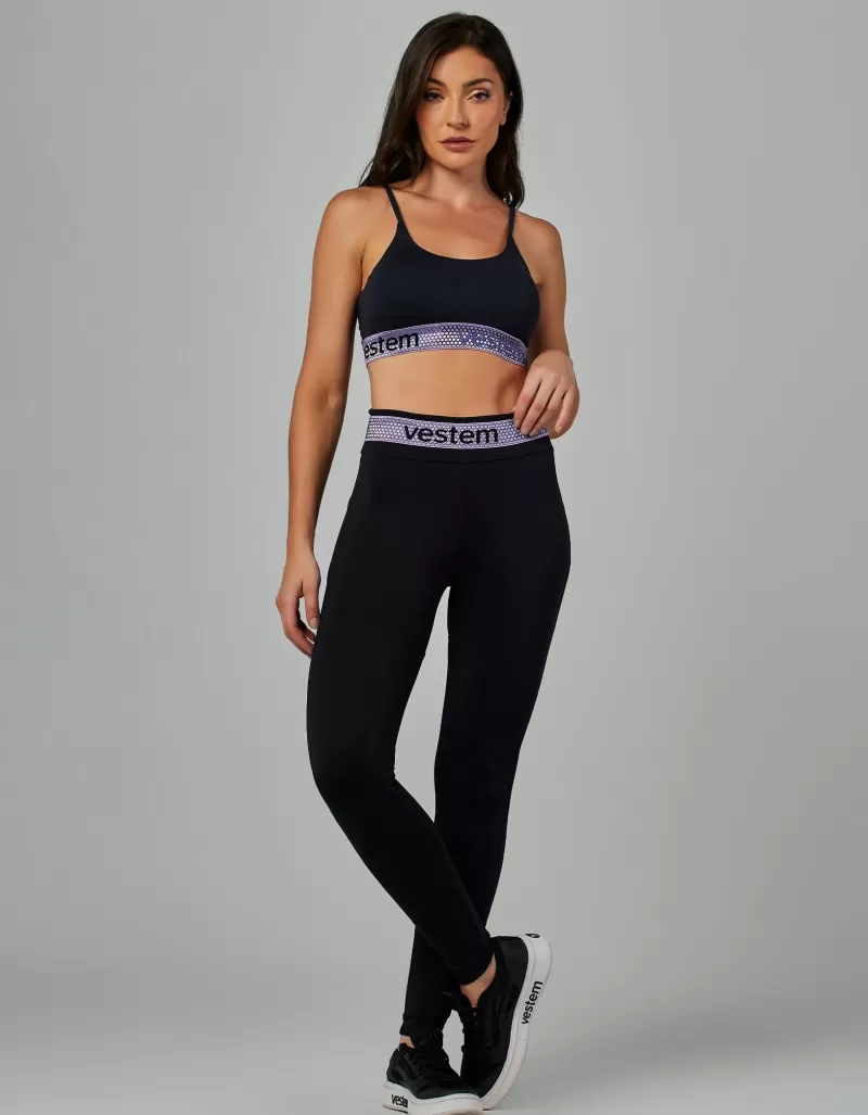 Vestem - Top Média Sustentação Elástico Hera Preto - TOP723.V26.C0002