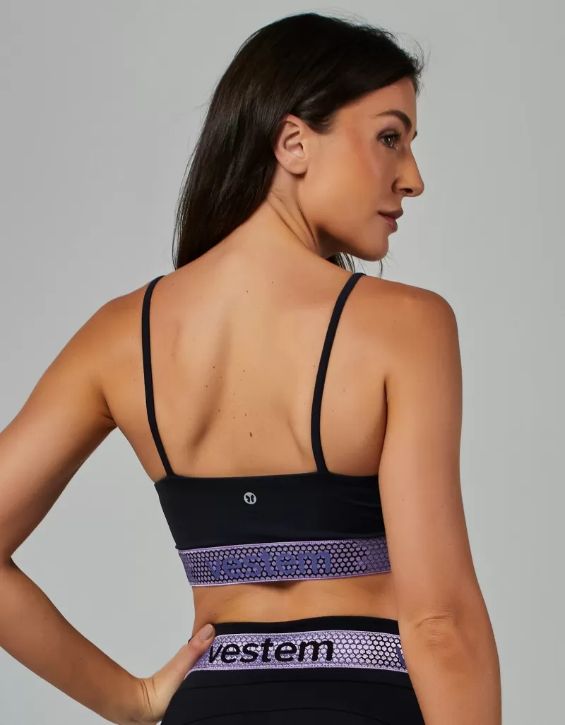 Vestem - Top Média Sustentação Elástico Hera Preto - TOP723.V26.C0002