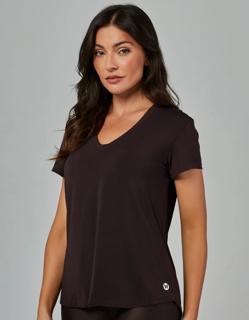 Vestem - Blusa Manga Curta Dry Fit Janice Marrom Coffee - BMC31.ESS.C0601