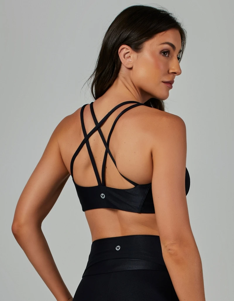 Vestem - Top Alta Sustentação Shine Preto - TOP1205.V26.C0002