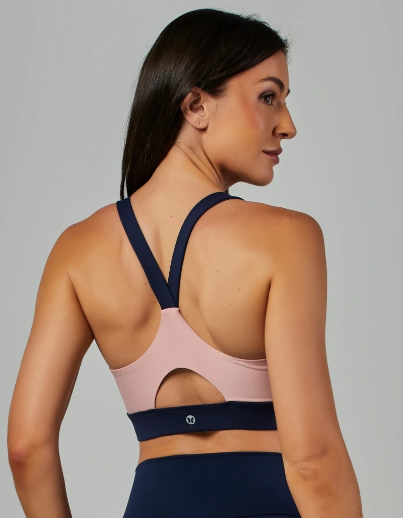 Vestem - Top Média Sustentação Bicolor Flex Marinho Escuridão - TOP1215.V26.C0173