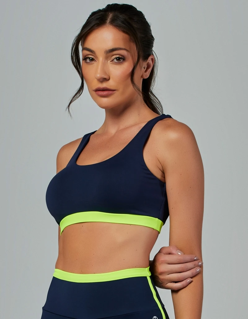 Vestem - Top Média Sustentação Bicolor Vivid Marinho Escuridão - TOP1189.V26.C0173