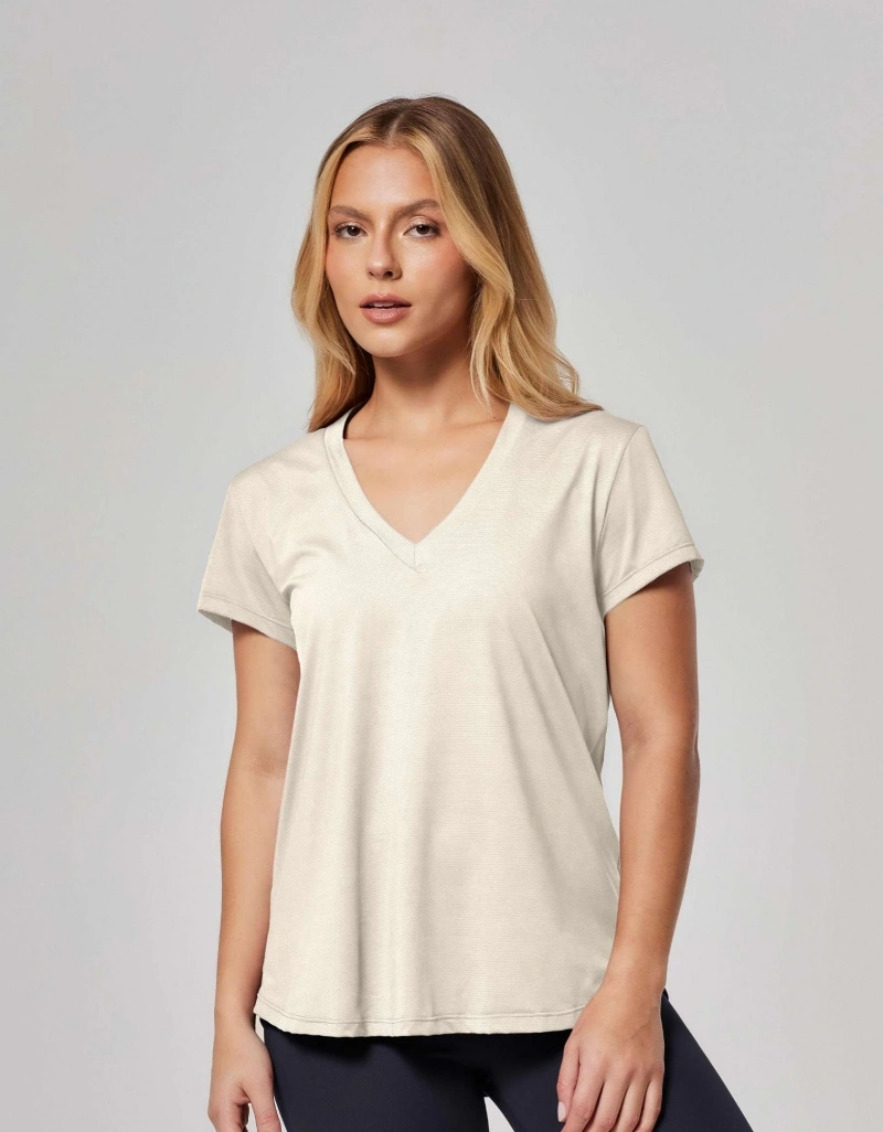 Vestem - Janice Off White Dry Fit Short Sleeve Shirt - BMC31.ESS.C0294