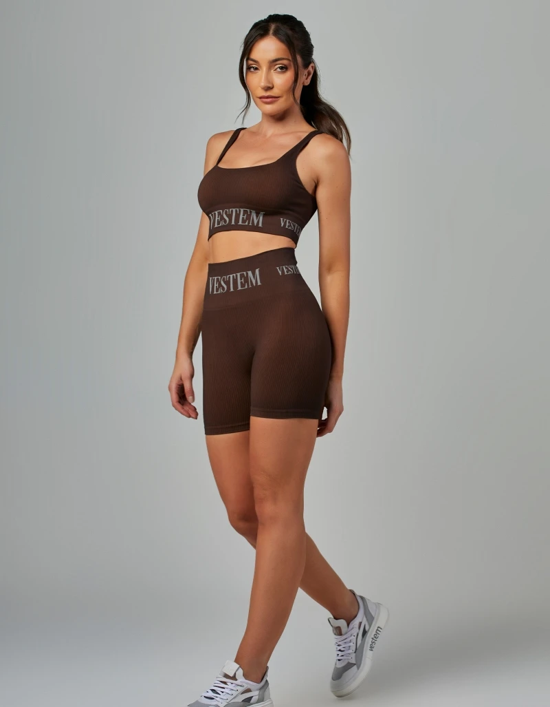 Vestem - Shorts Seamless Elis Marrom Coffee - SH577.V26.C0601
