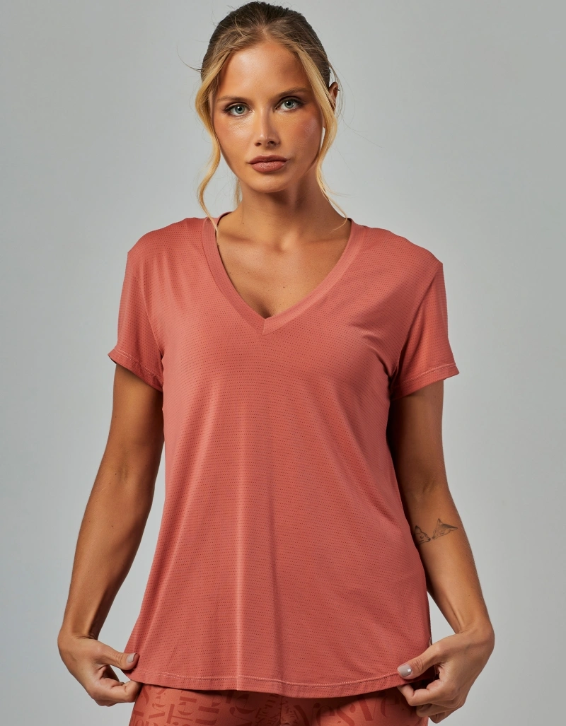 Vestem - Blusa Manga Curta Dry Fit Janice Marrom Noz - BMC31.ESS.C0616