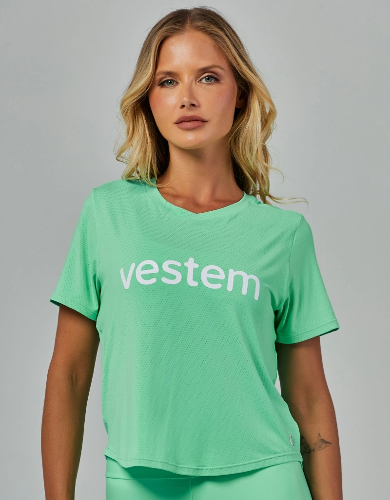 Vestem - Blusa Manga Curta Dry Fit Embaixadoras Verde Fresh - BMC772.ESS.C0617