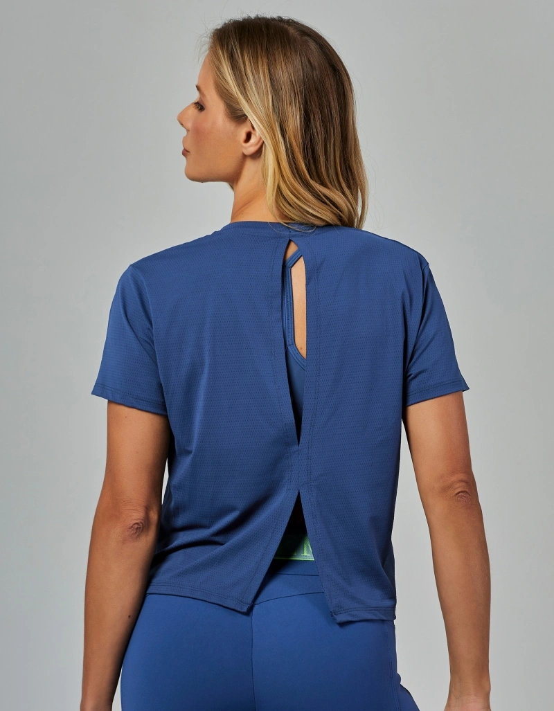 Vestem - Short-sleeved Dry Fit Shirt, Charming Blue Denim - BMC816.V26.C0257