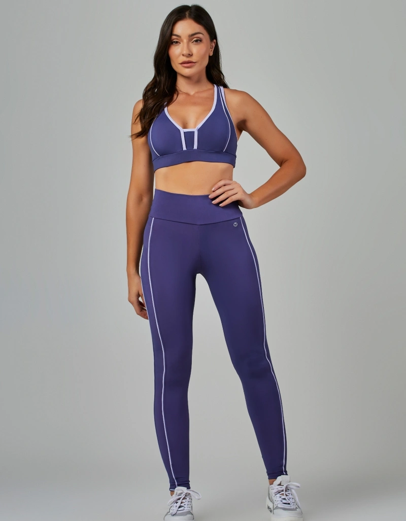 Vestem - Two-tone leggings with pockets, Neptune Blue Charm - FS1539.V26.C0530