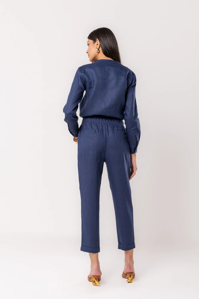 Hidrogênio - CAMISA DE LINHO PURO MARINHO - 20525004