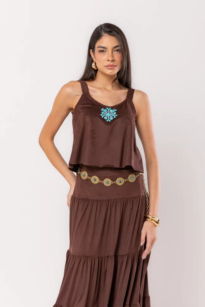 Hidrogênio - EVASE CROPPED CHOCOLATE VAT - 20552032