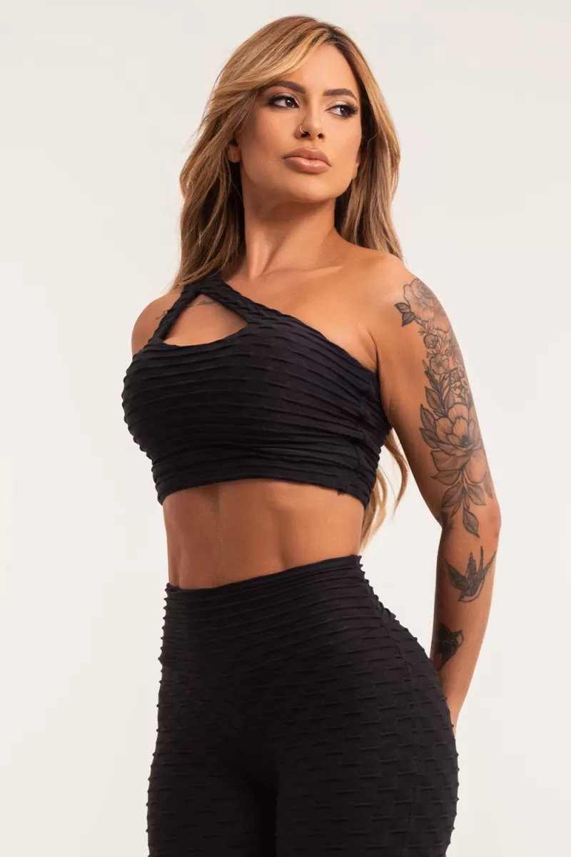 ZNG - BLACK BROCADE TOP - TOP661