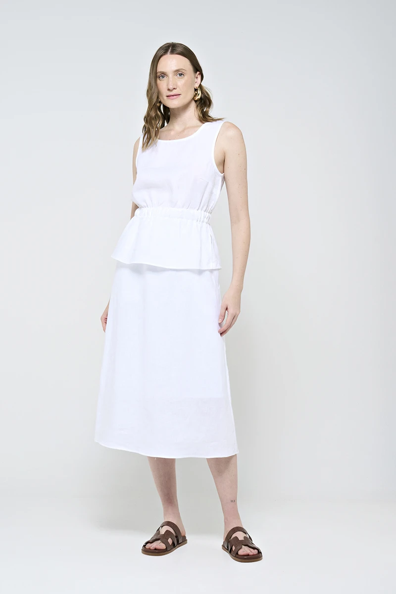 Hidrogênio - Wide elastic white tank top - 20558002