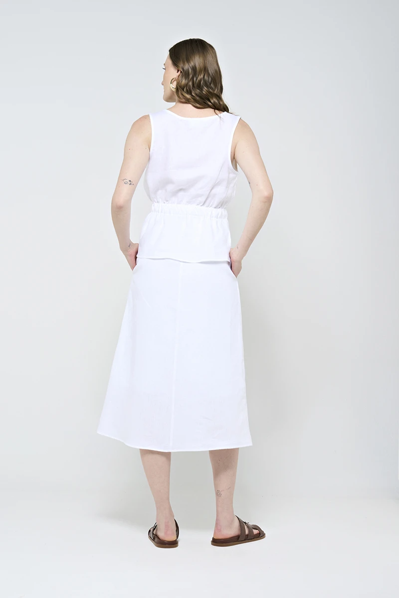 Hidrogênio - Wide elastic white tank top - 20558002