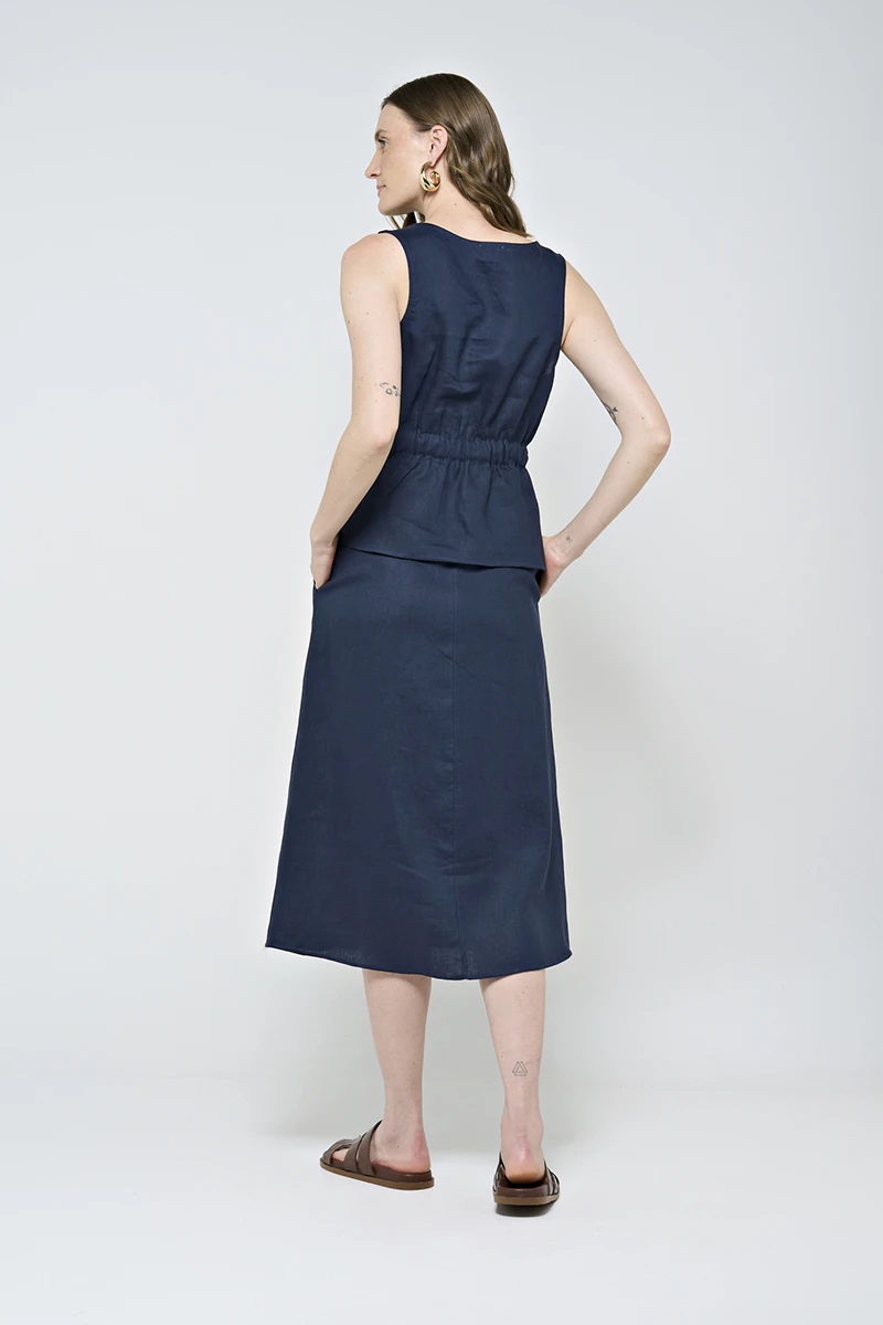 Hidrogênio - NAVY WIDE ELASTIC TANK TOP - 20558004