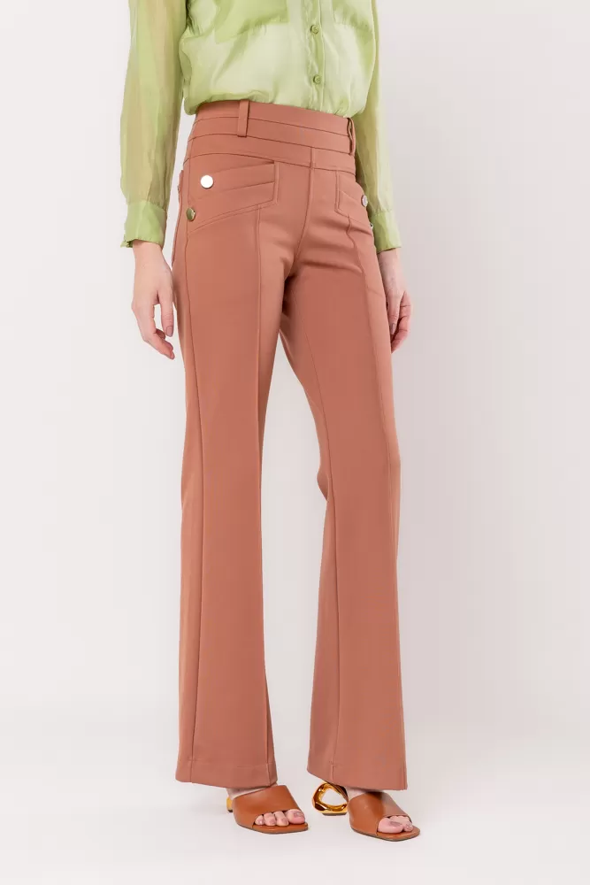 Hidrogênio - Flare pants with blackberry chocolate lapels - 20359032