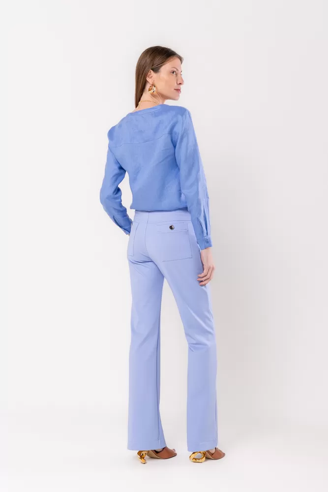 Hidrogênio - Flare pants with light blue blackberry lapels - 20359078
