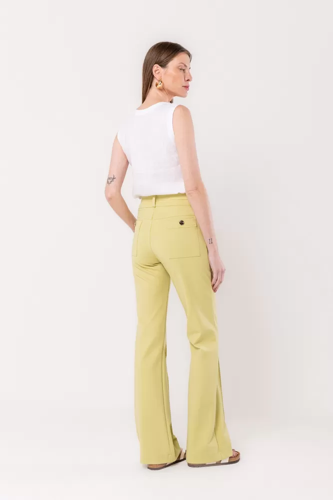 Hidrogênio - Flare pants with light green blackberry lapels - 20359462