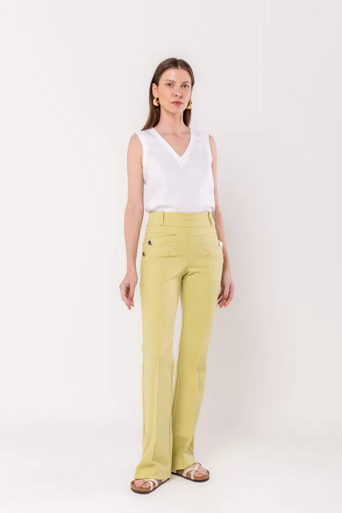 Hidrogênio - Flare pants with light green blackberry lapels - 20359462